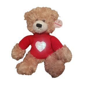 Plushland Teddy Bear Red Sweater Mermaid Sequin Heart Valentines Love With Tag